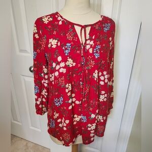 🌺3/$50 Kenar Red Floral Blouse